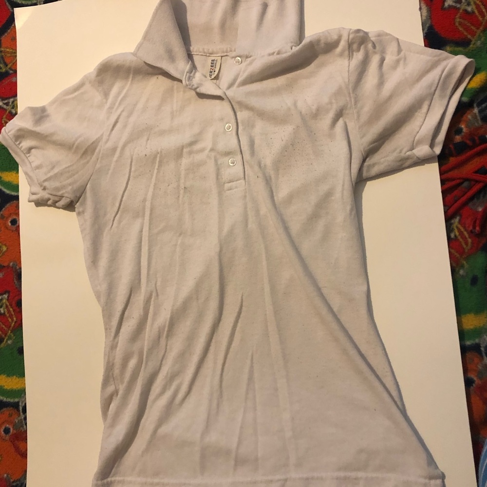 Jerzees white short sleeve polo